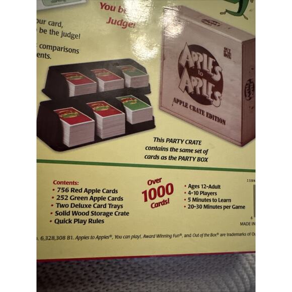 Apples to Apples Apple Crate Edition Party Card Game Wooden Box Complete - Picture 7 of 7